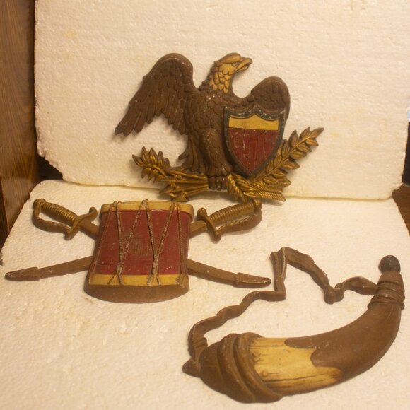 Sexton Vintage Set of 3 Metal Americana Wall Decorations - Picture 1 of 6